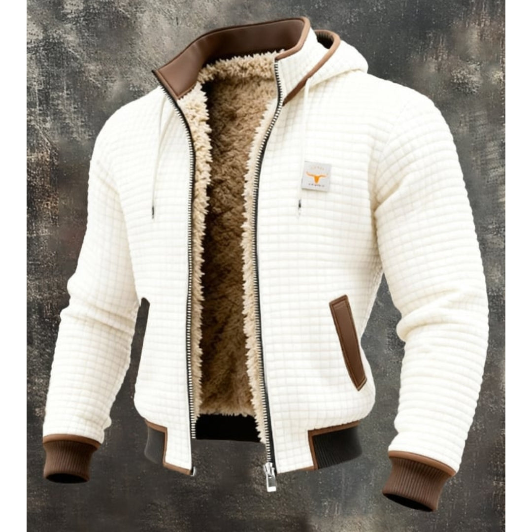 Men’s Quilted Hooded Jacket with Sherpa-Style Lining — view 3