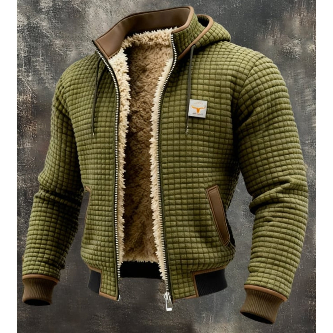 Men’s Quilted Hooded Jacket with Sherpa-Style Lining — view 4