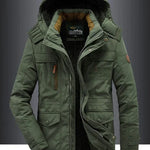 Men’s Military-Style Parka with Fur-Lined Hood — view 1