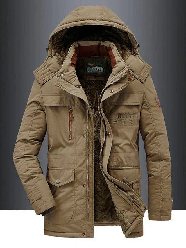 Men’s Military-Style Parka with Fur-Lined Hood — view 5