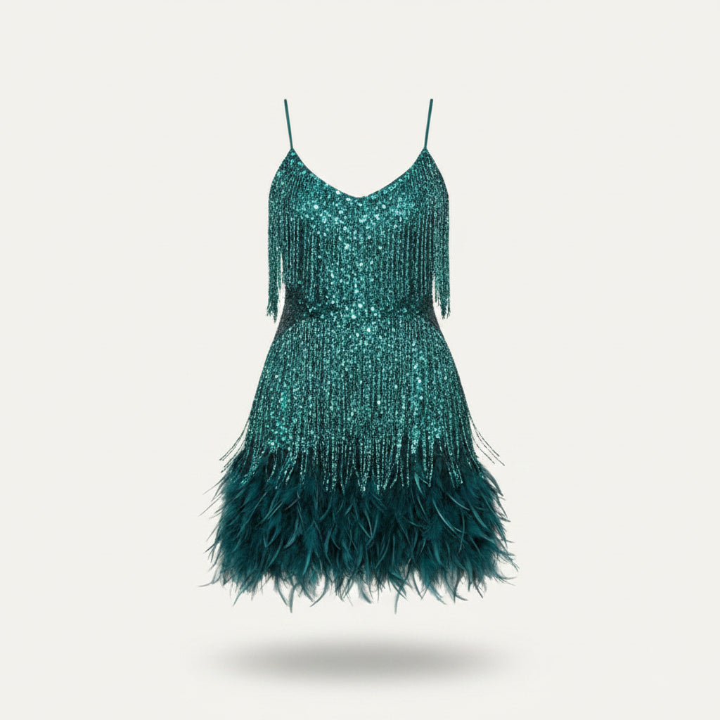 Women’s Sequin Spaghetti-Strap Cocktail Dress — view 1