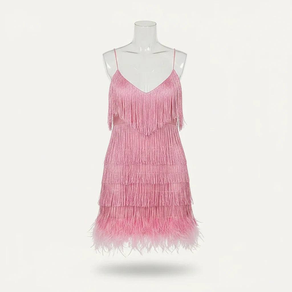 Women’s Sequin Spaghetti-Strap Cocktail Dress — view 4