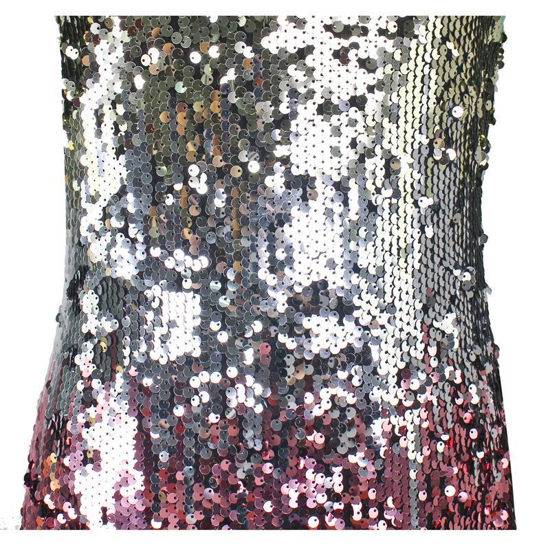 Grey Sequin V-Neck Mini Dress — view 2