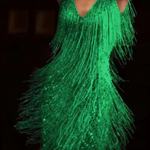 Sequin Fringe Mini Dress with V-Neck — view 4