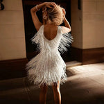 Sequin Fringe Mini Dress with V-Neck — view 7