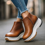 Women’s Leather-Look Platform Wedge Ankle Boots — view 1