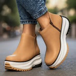 Women’s Leather-Look Platform Wedge Ankle Boots — view 2
