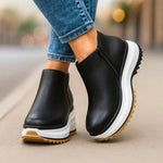 Women’s Leather-Look Platform Wedge Ankle Boots — view 3
