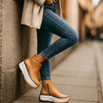 Women’s Leather-Look Platform Wedge Ankle Boots — view 4