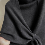 Knitted Triangle Shawl Cape — view 2