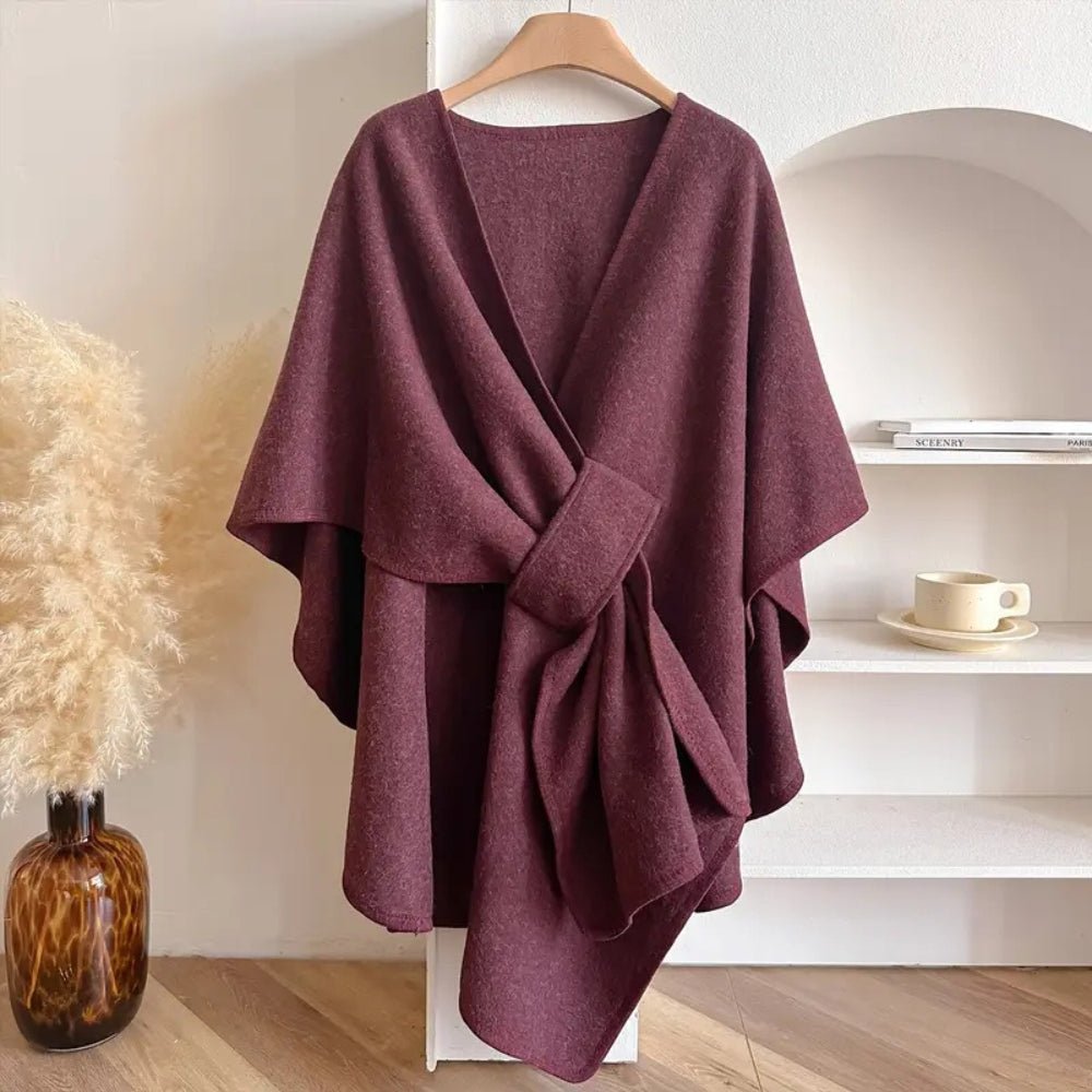 One-Size Poncho Scarf Wrap with Flowing Silhouette — view 2