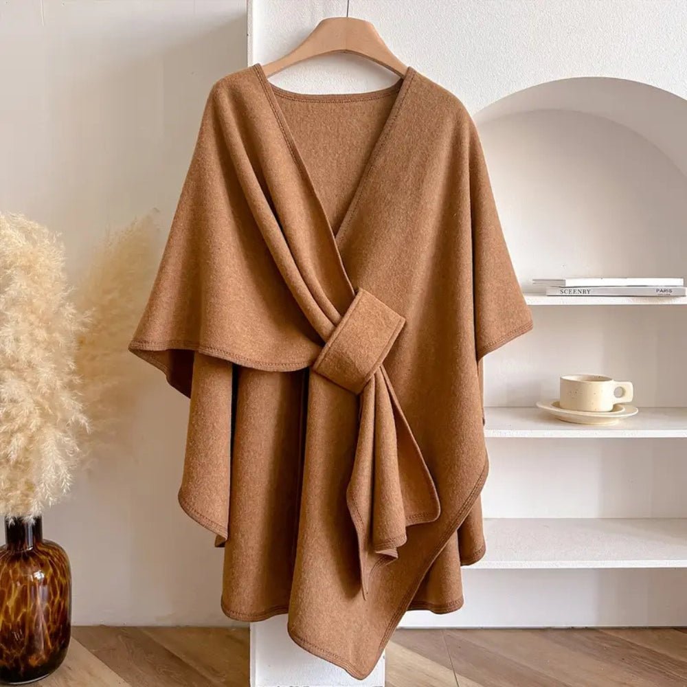 One-Size Poncho Scarf Wrap with Flowing Silhouette — view 3