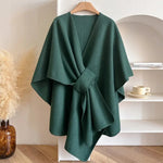 One-Size Poncho Scarf Wrap with Flowing Silhouette — view 4