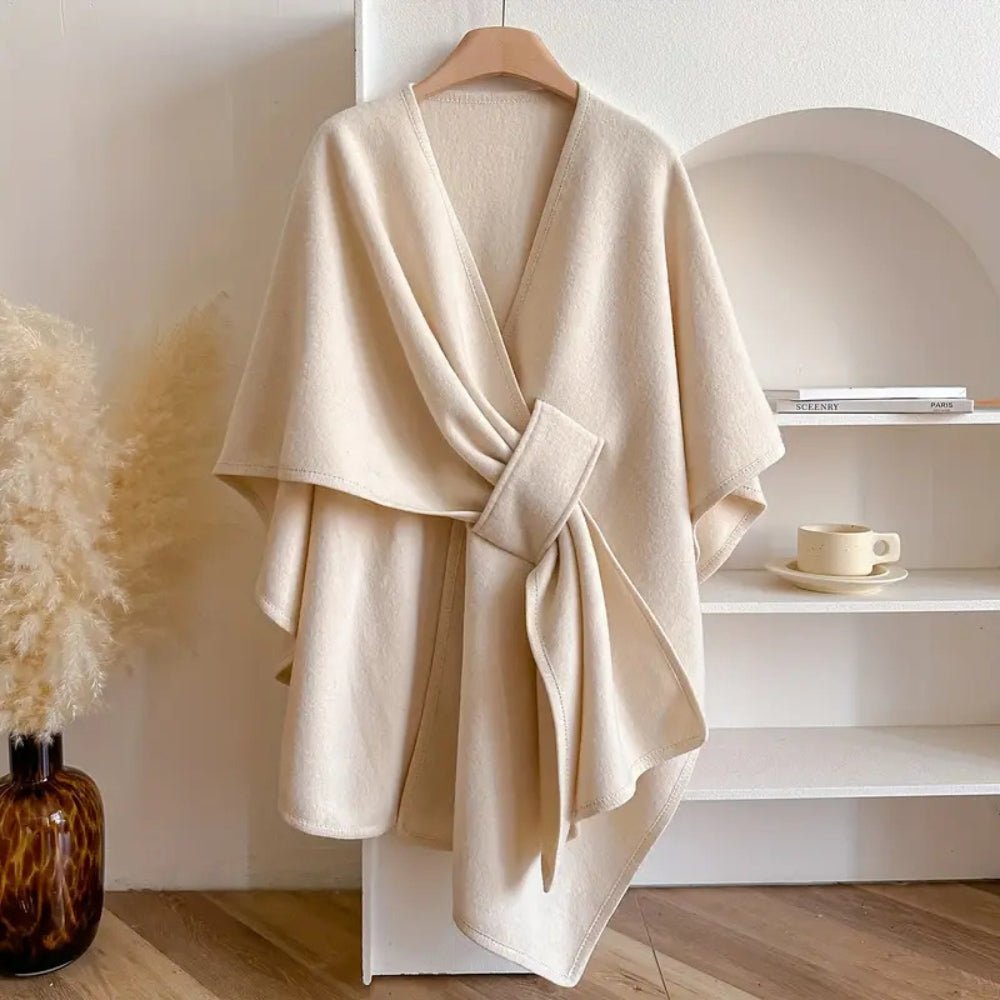 One-Size Poncho Scarf Wrap with Flowing Silhouette — view 5