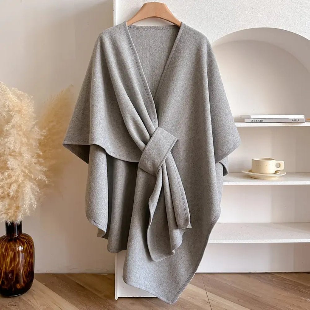 One-Size Poncho Scarf Wrap with Flowing Silhouette — view 8