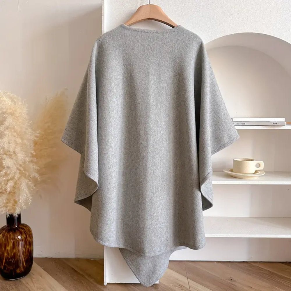 One-Size Poncho Scarf Wrap with Flowing Silhouette — view 9