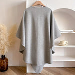 One-Size Poncho Scarf Wrap with Flowing Silhouette — view 9