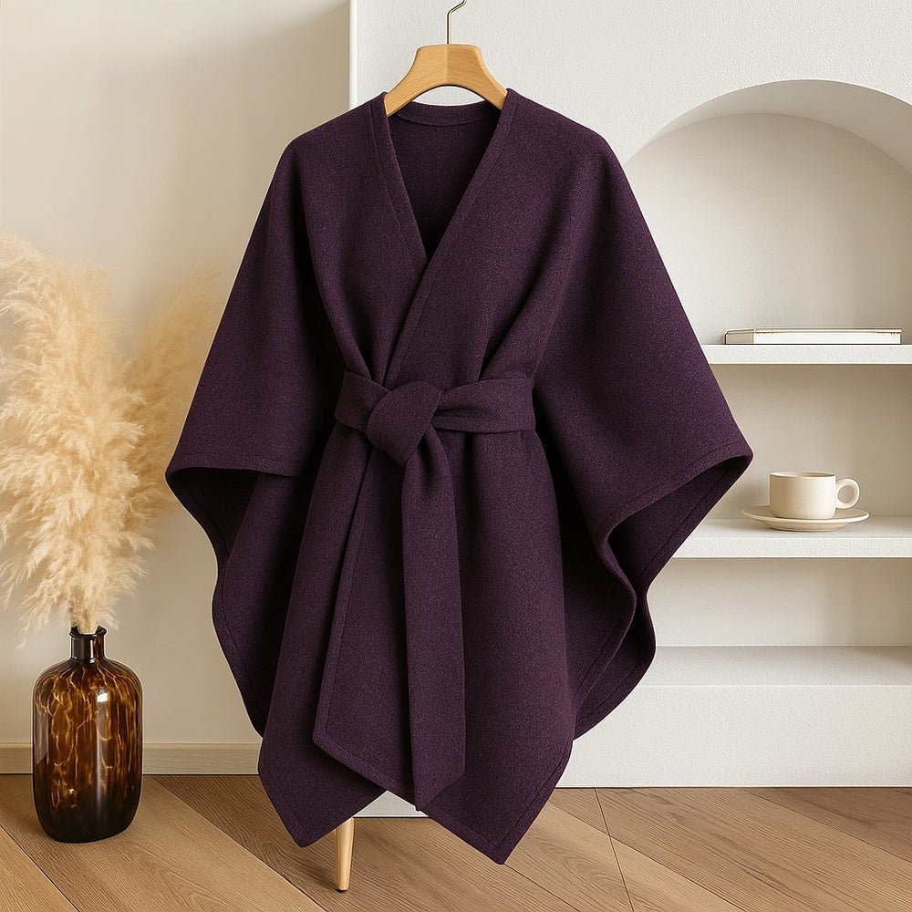 One-Size Poncho Scarf Wrap with Flowing Silhouette — view 10
