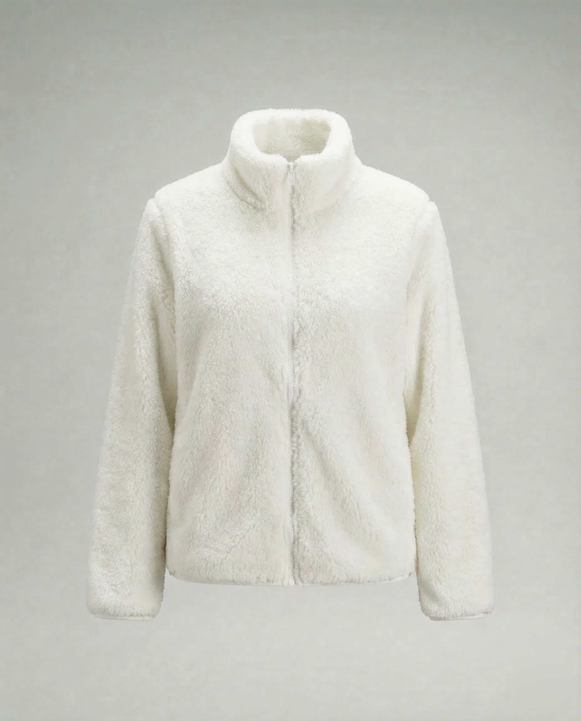 Women’s Plush Fleece Jacket with High Collar and Full Zip — view 2