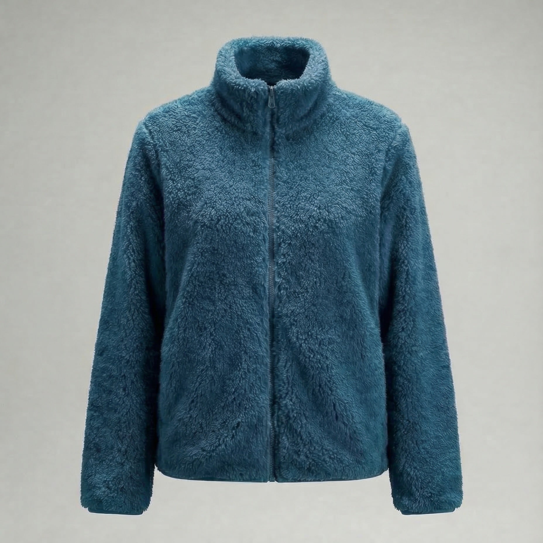 Women’s Plush Fleece Jacket with High Collar and Full Zip — view 3