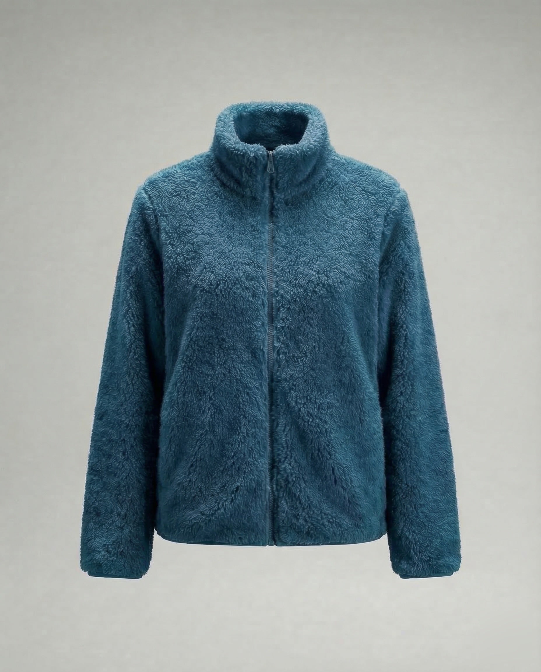 Women’s Plush Fleece Jacket with High Collar and Full Zip — view 3