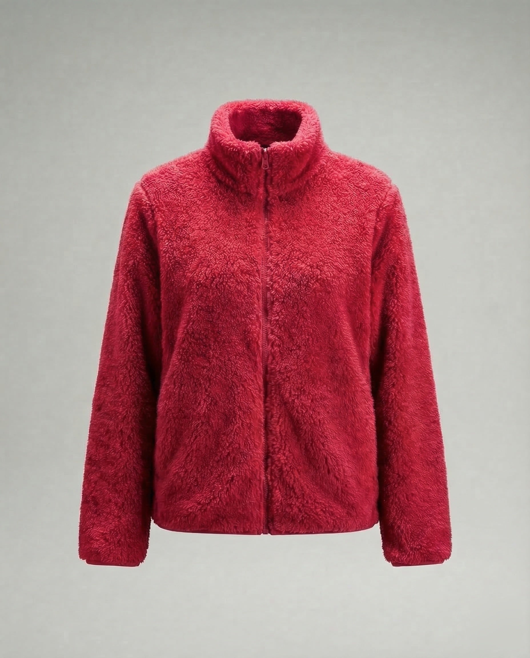 Women’s Plush Fleece Jacket with High Collar and Full Zip — view 4
