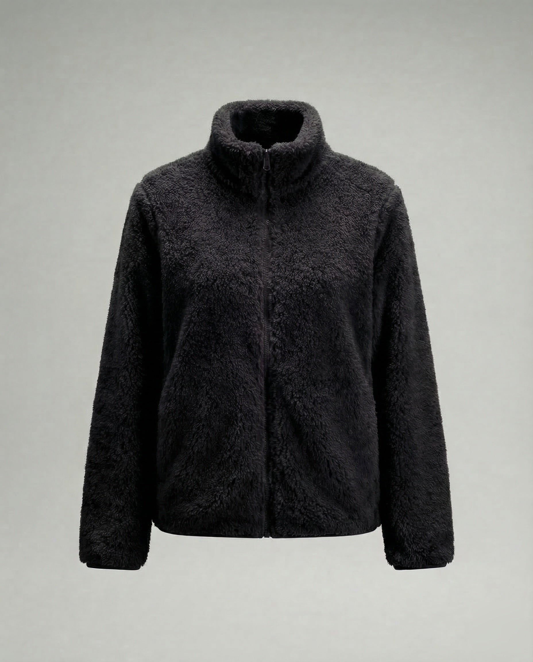 Women’s Plush Fleece Jacket with High Collar and Full Zip — view 5