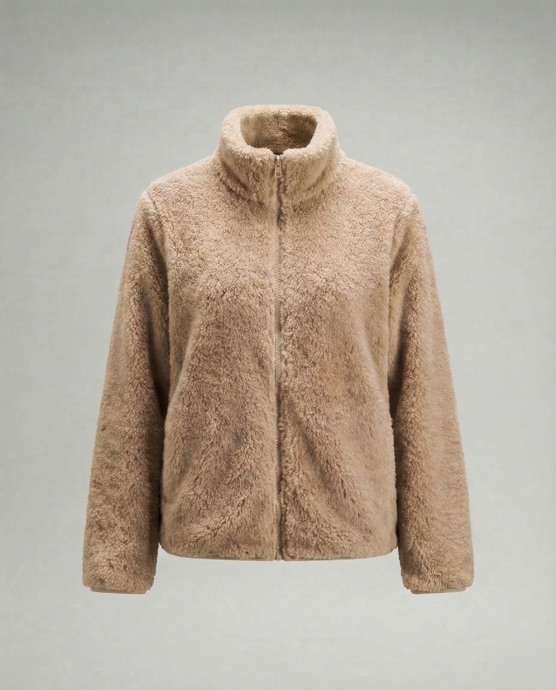 Women’s Plush Fleece Jacket with High Collar and Full Zip — view 6