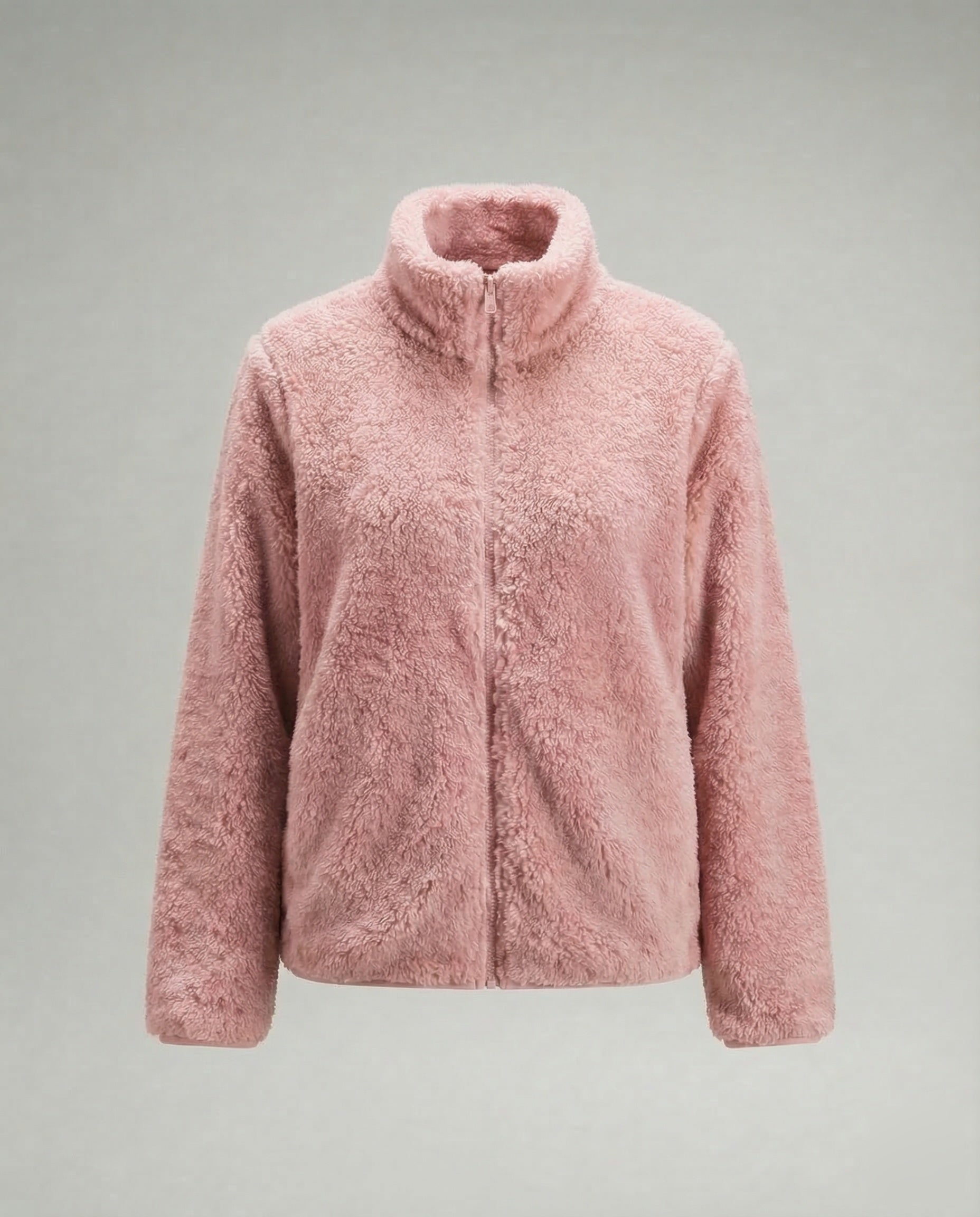 Women’s Plush Fleece Jacket with High Collar and Full Zip — view 7