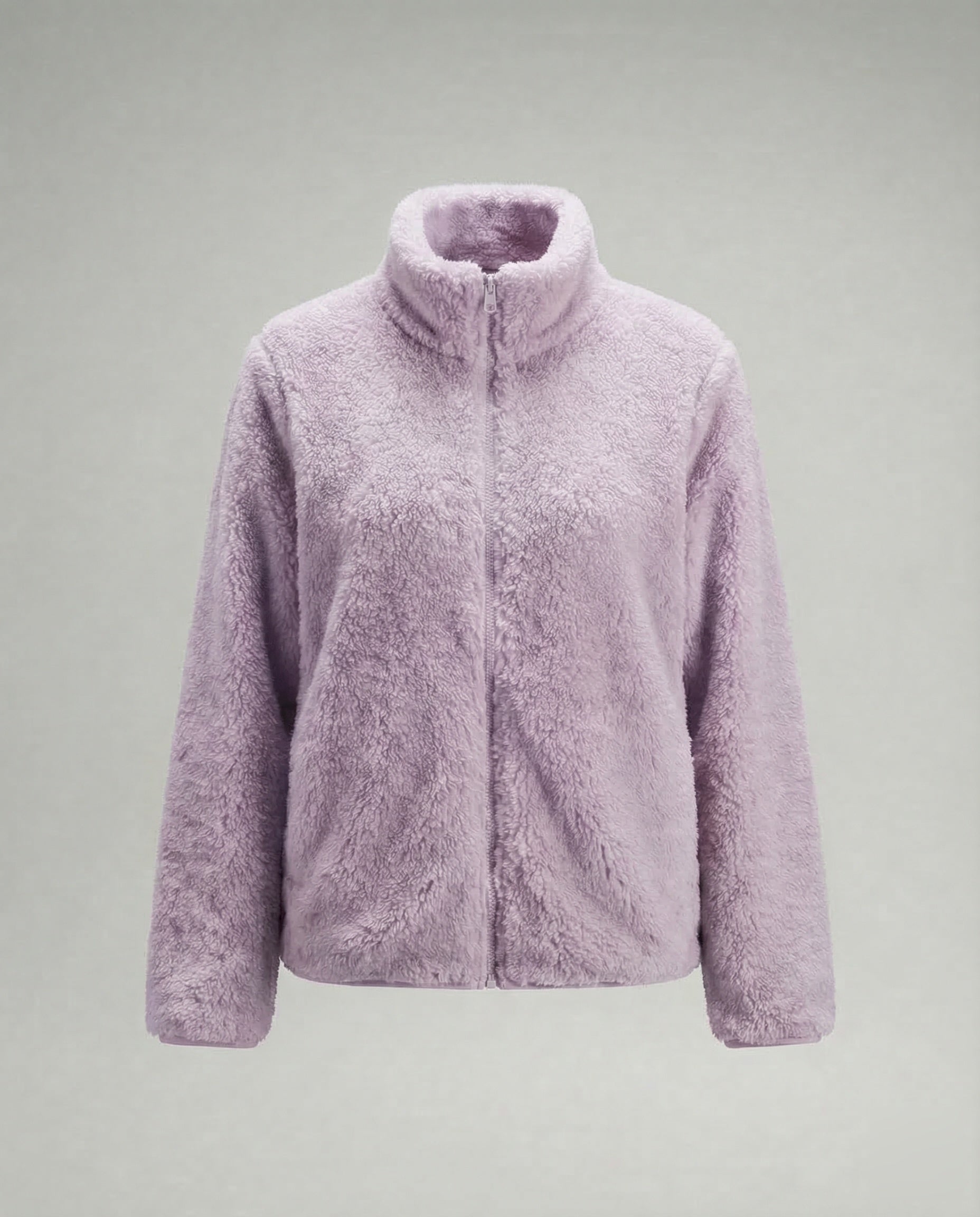Women’s Plush Fleece Jacket with High Collar and Full Zip — view 8