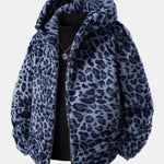 Men’s Printed Faux Fur Hooded Zip-Up Jacket — view 2