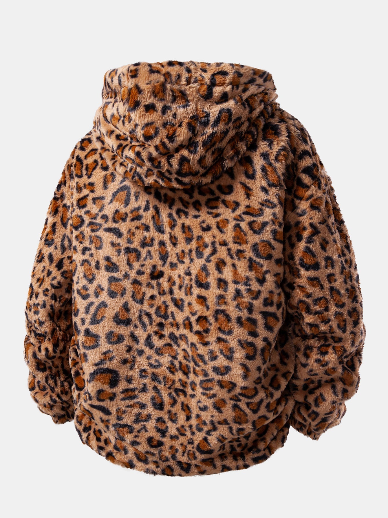 Men’s Printed Faux Fur Hooded Zip-Up Jacket — view 4