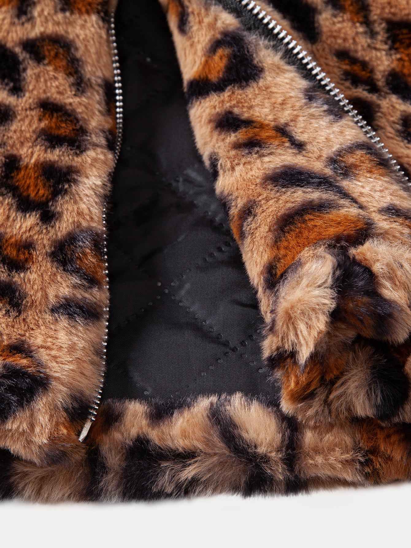 Men’s Printed Faux Fur Hooded Zip-Up Jacket — view 9