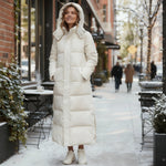 Maxi Hooded Puffer Coat with Side Snaps — view 1