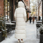 Maxi Hooded Puffer Coat with Side Snaps — view 2