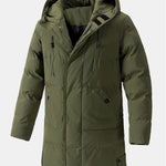 Men’s Long Quilted Hooded Puffer Parka — view 1