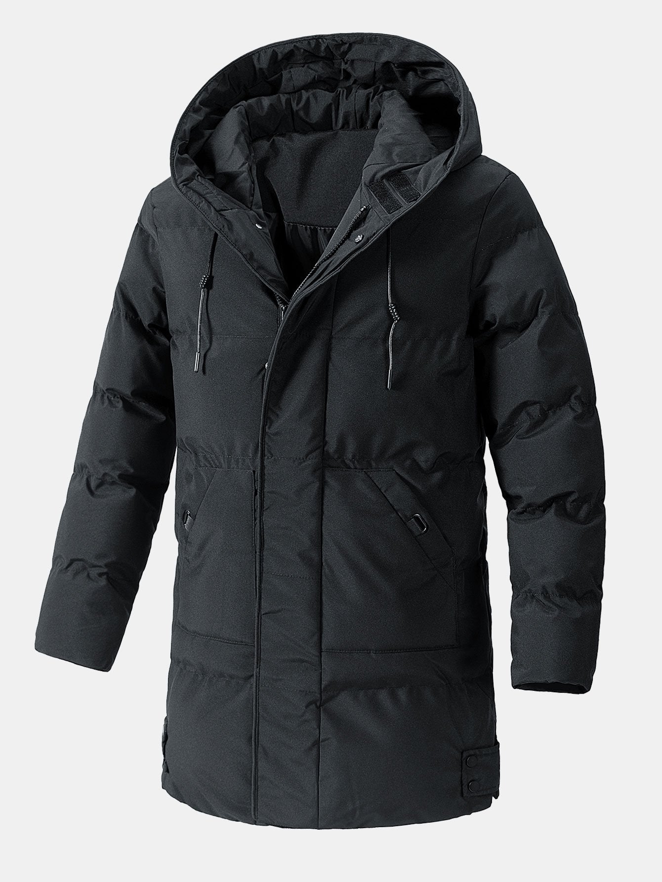 Men’s Long Quilted Hooded Puffer Parka — view 2