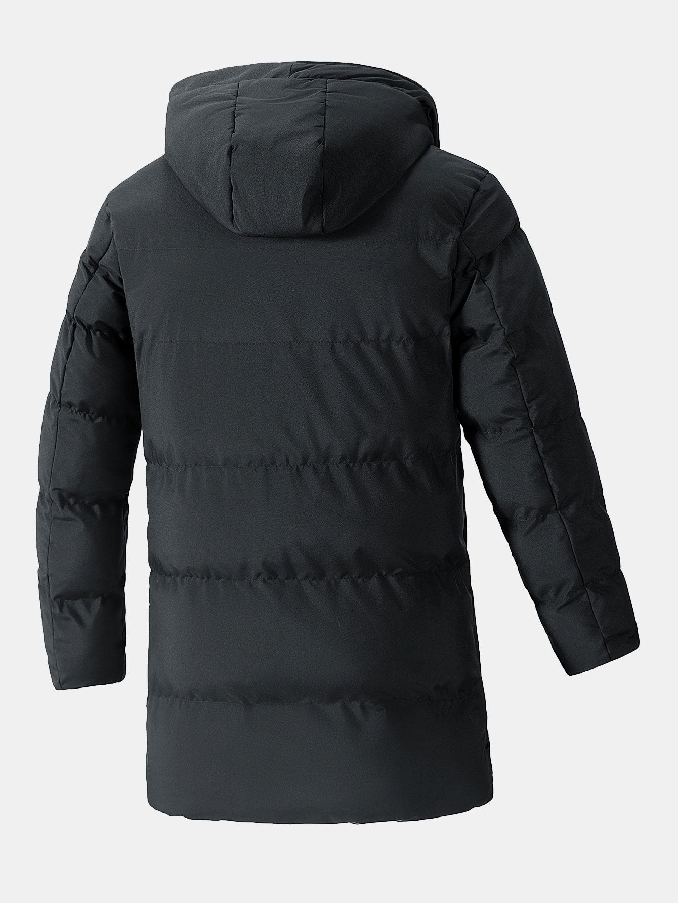 Men’s Long Quilted Hooded Puffer Parka — view 3