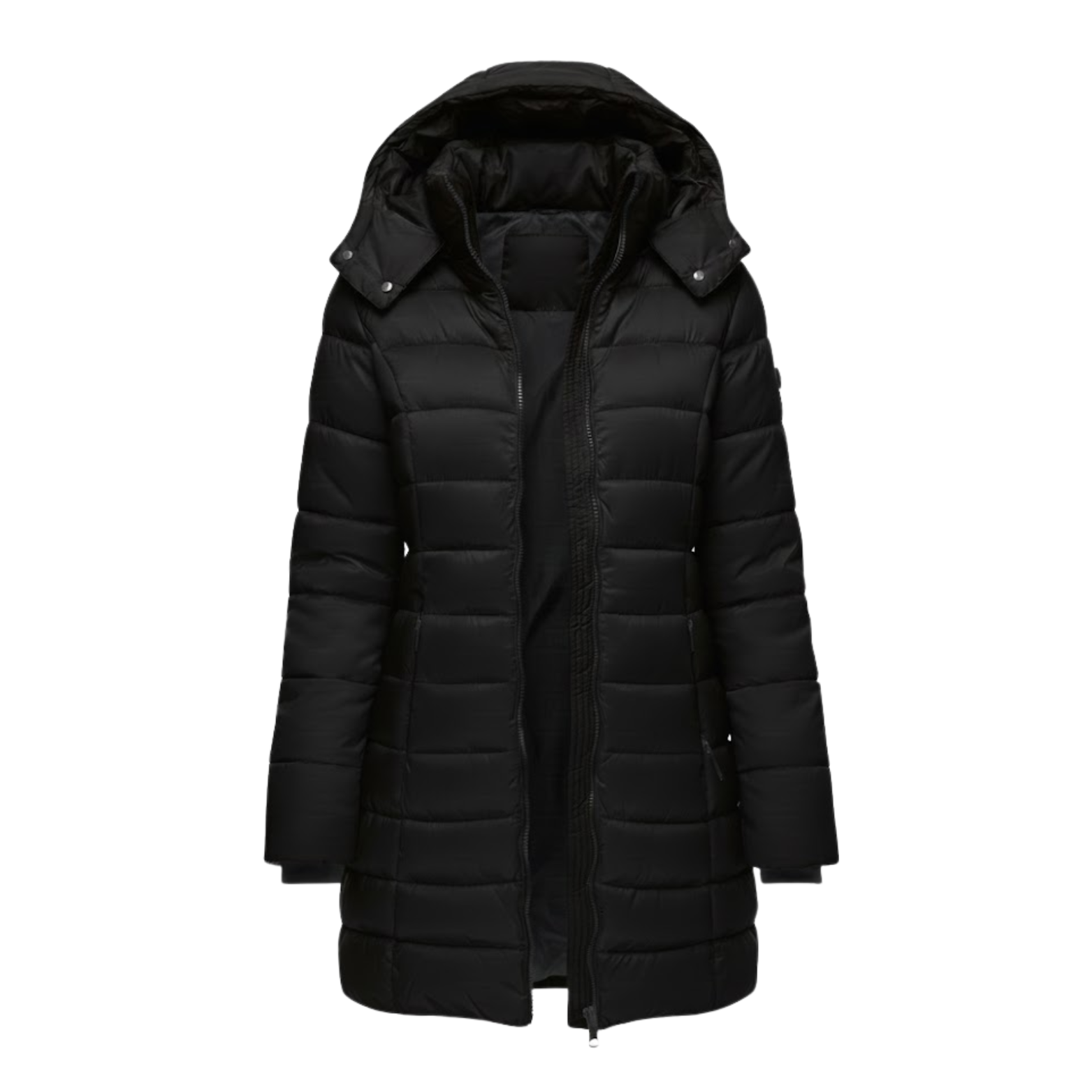 Women's Mid-Length Hooded Quilted Parka — view 1