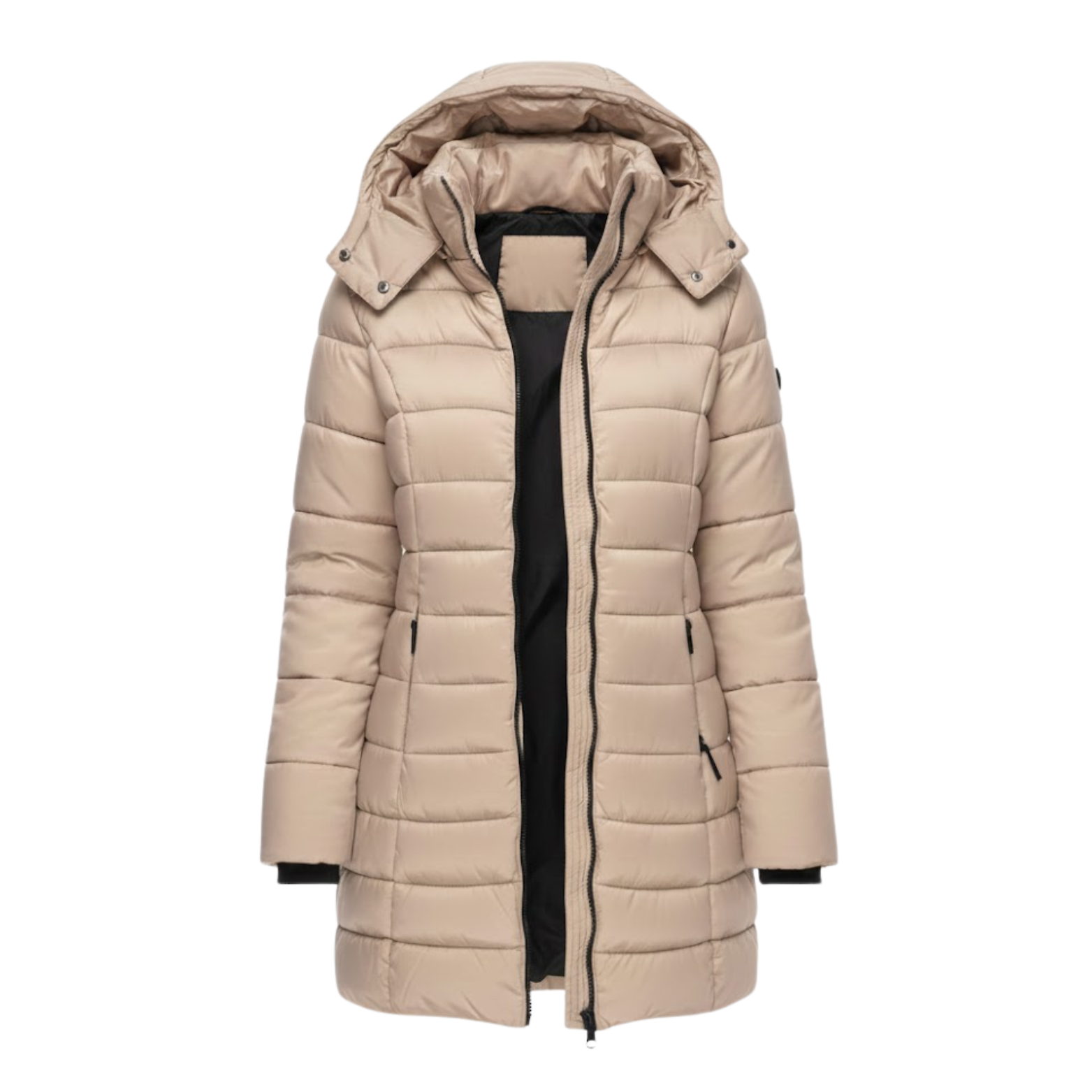 Women's Mid-Length Hooded Quilted Parka — view 2