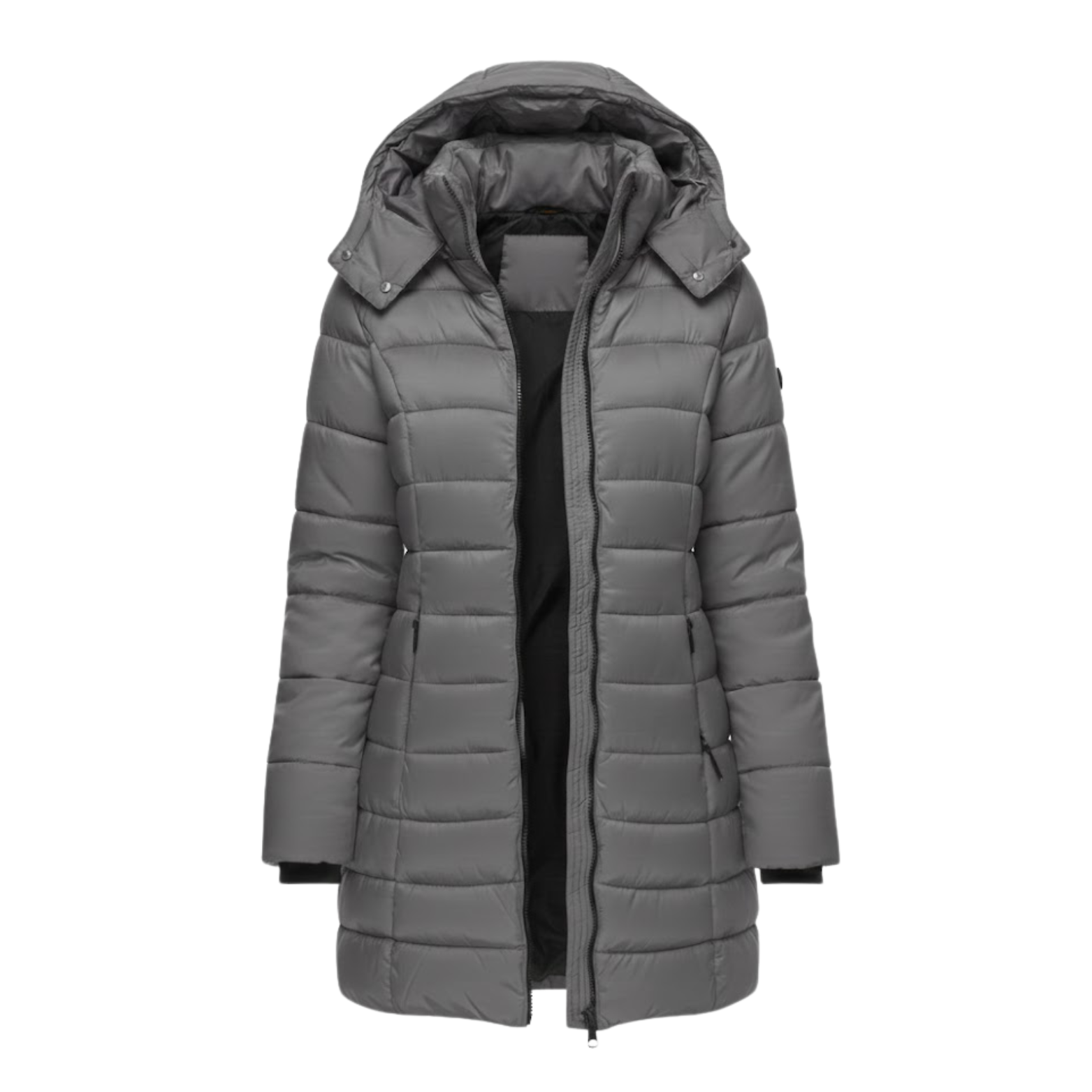 Women's Mid-Length Hooded Quilted Parka — view 3