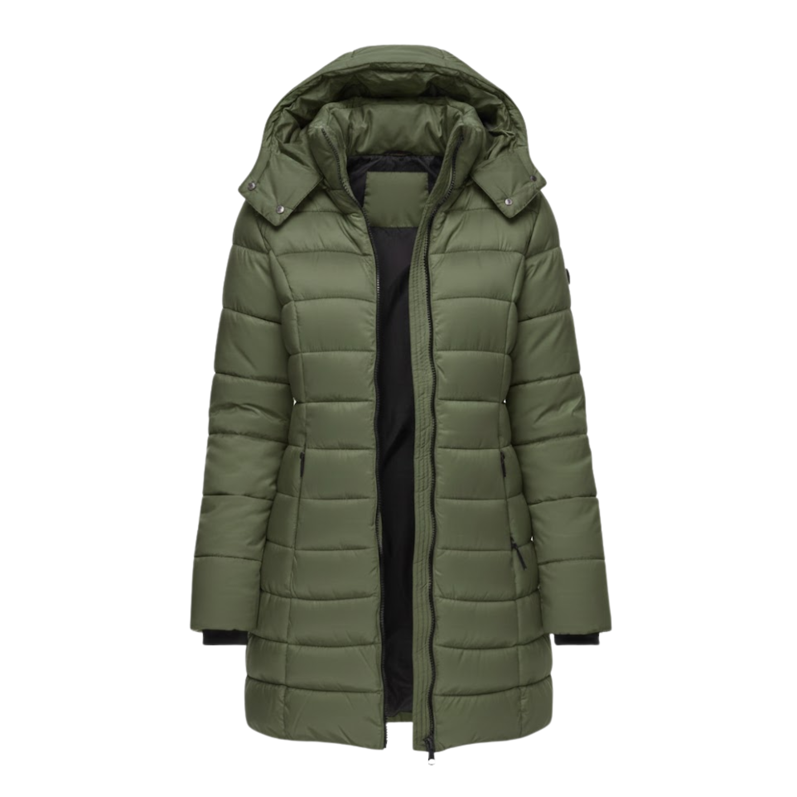 Women's Mid-Length Hooded Quilted Parka — view 5