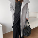 Women’s Longline Quilted Puffer Coat with Shawl Collar — view 4