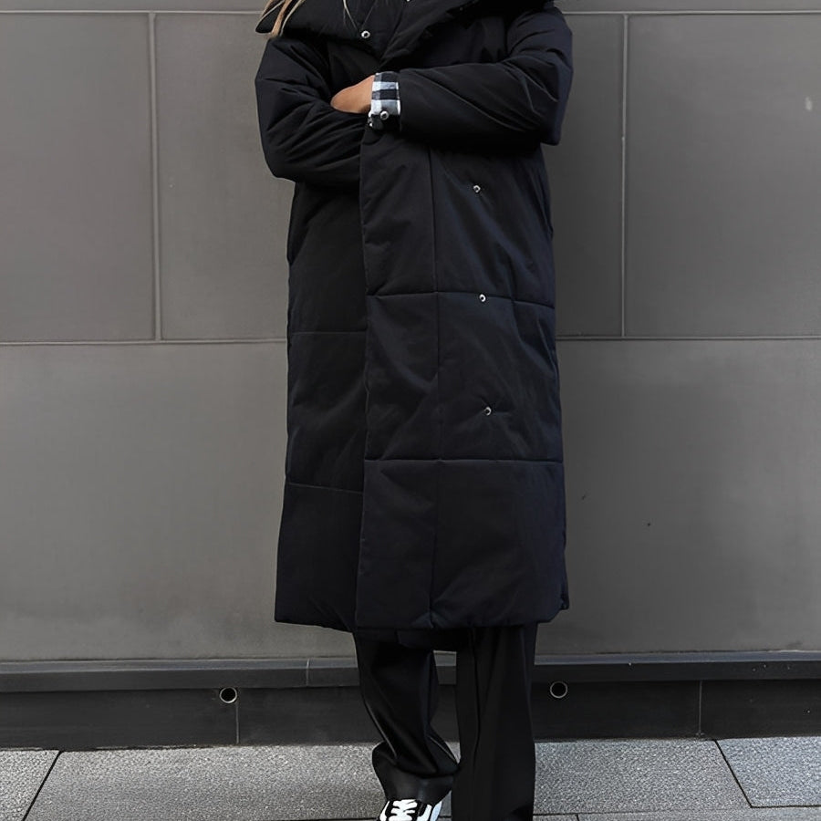 Women’s Longline Quilted Puffer Coat with Shawl Collar — view 6