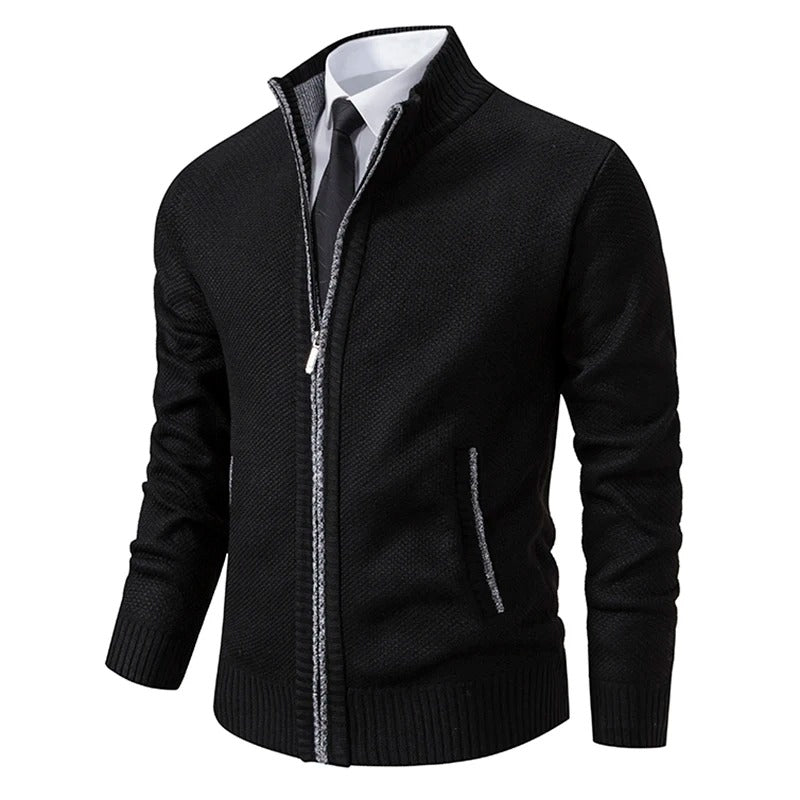 Men’s Merino Wool Full-Zip Mock-Neck Sweater — view 1