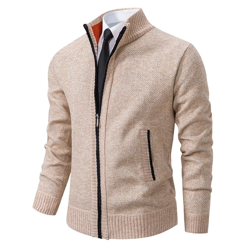 Men’s Merino Wool Full-Zip Mock-Neck Sweater — view 2