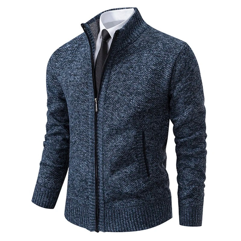Men’s Merino Wool Full-Zip Mock-Neck Sweater — view 5