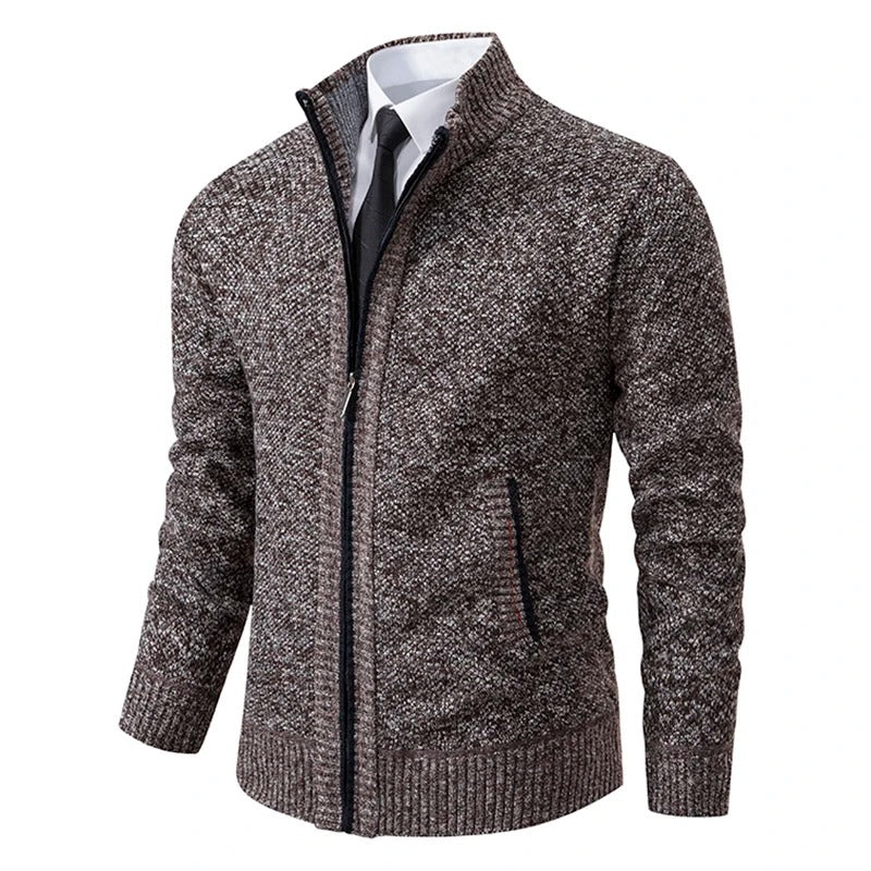 Men’s Merino Wool Full-Zip Mock-Neck Sweater — view 6