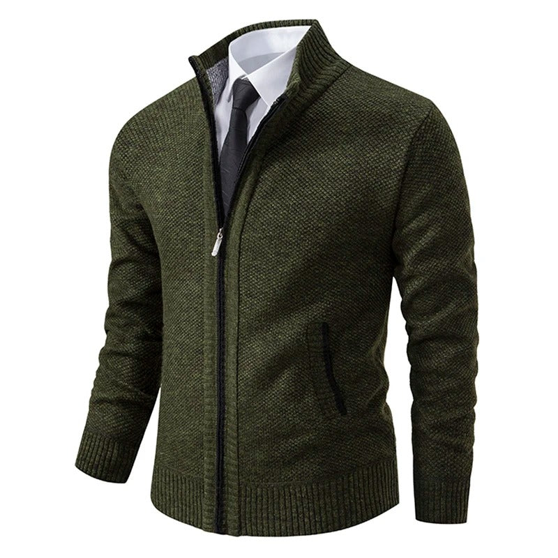 Men’s Merino Wool Full-Zip Mock-Neck Sweater — view 7