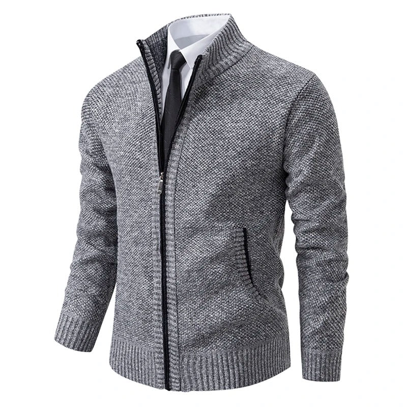 Men’s Merino Wool Full-Zip Mock-Neck Sweater — view 8